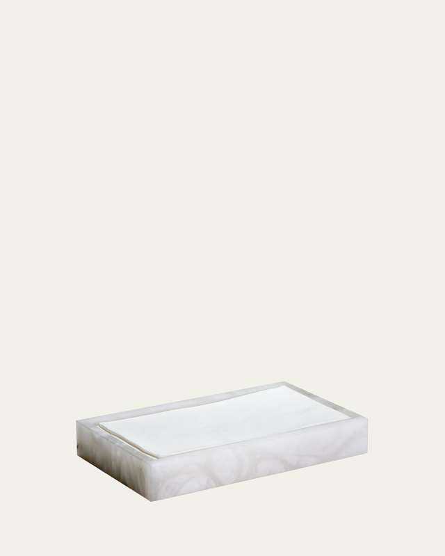 Alisa Alabaster Towel Tray, White